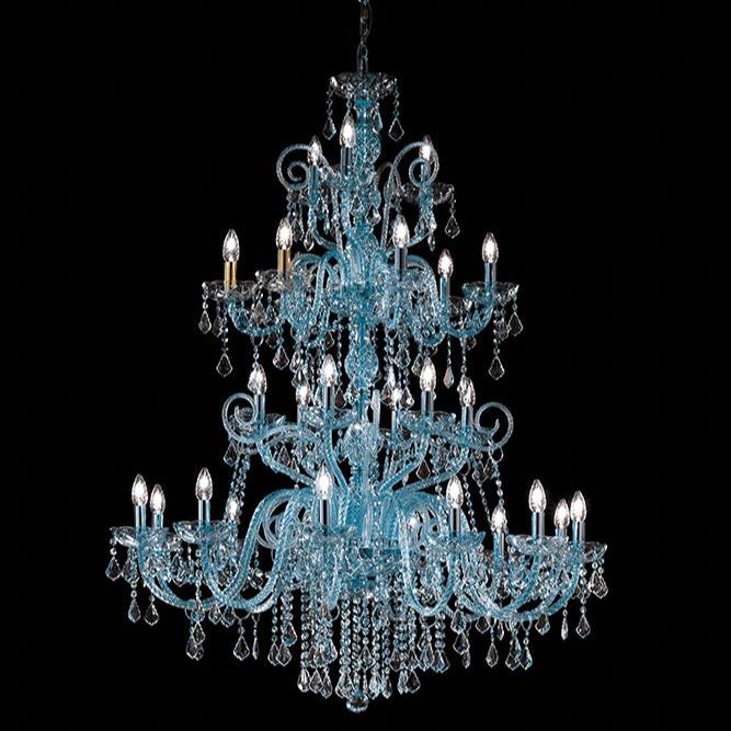 Hand-Blown Antique Four-Tier Fine Venetian Chandelier With 27 Shades And Murano Glass