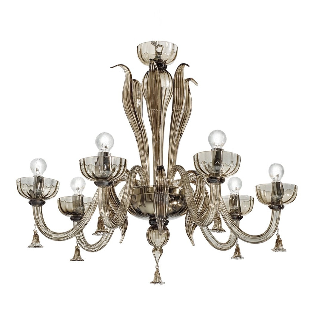 Hand-Blown elaborate single-tier fine Italian ceiling pendant ...