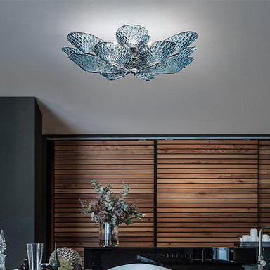 Hand-Blown Exquisite Contemporary Venetian Medium Ceiling Lamp With Twelve Lights And Murano Glass