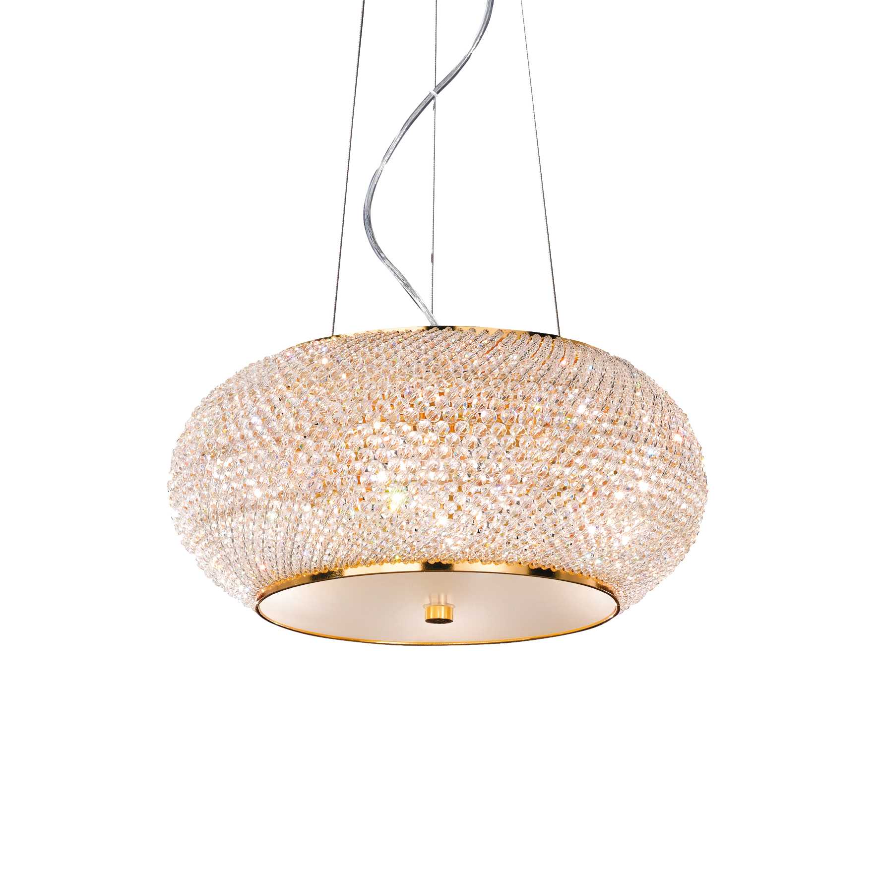 Modern Gold Ideal Lux Crystal Ceiling Pendant