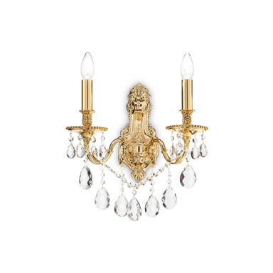 Traditional Gold Metal and Crystal Wall Light