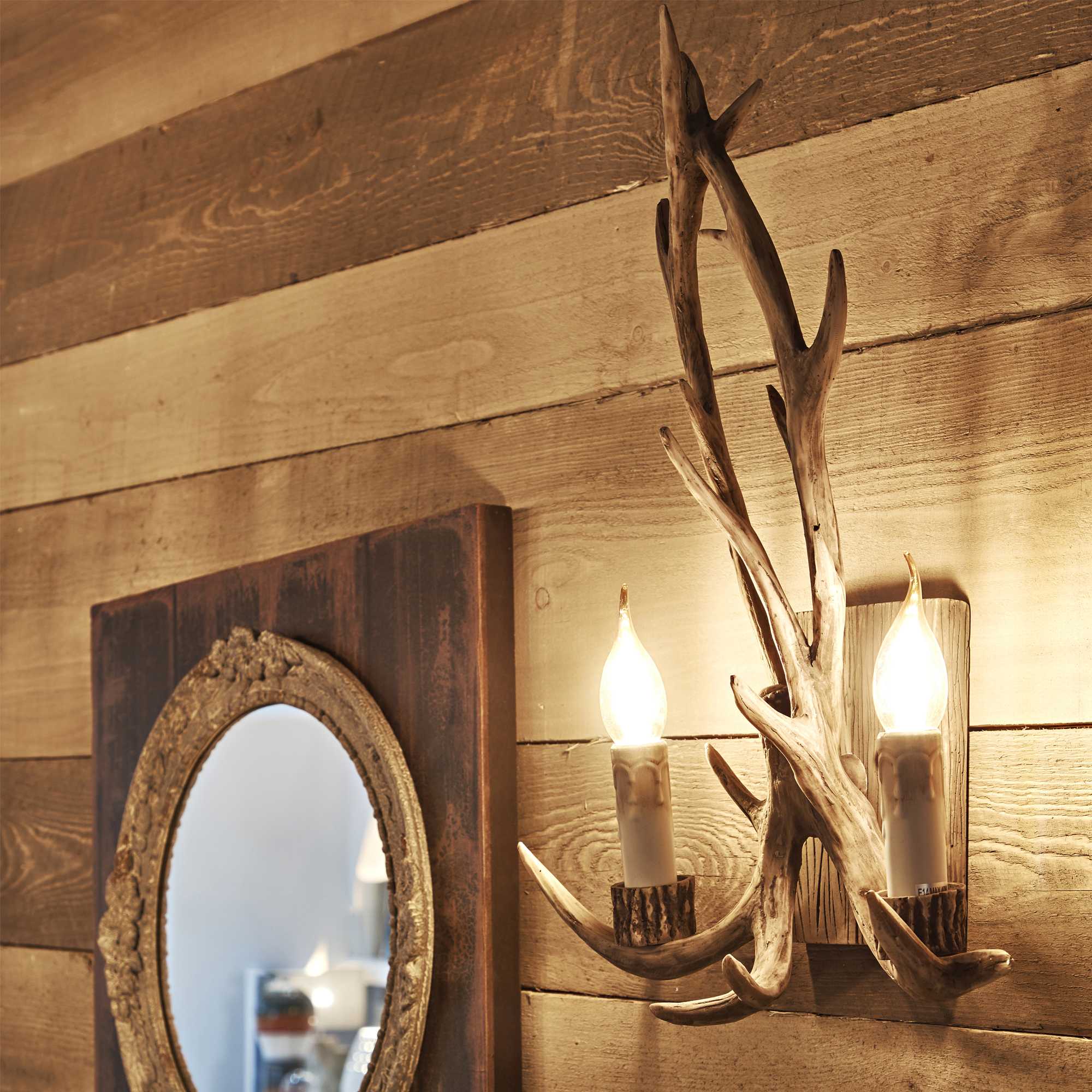 Rustic Metal Horn Wall Light Ideal Lux Chalet