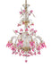 8 Arm Pink & Clear  Murano Glass Chandelier With Gold Decoration