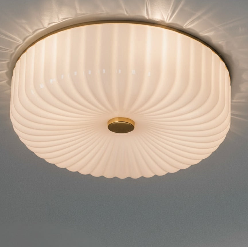 Handcrafted Sophisticated Modern Medium Flush Ceiling Lamp With Murano Glass