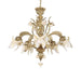 5 Lights Murano Glass Chandelier with Straw and Gold Accents