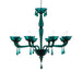 Murano Glass Chandelier with 8 Lights and Crystal Drops