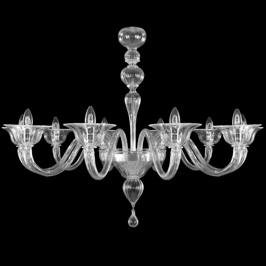 10 Lights Murano Crystal Glass Chandelier