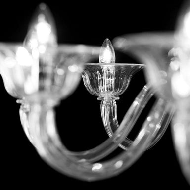 10 Light Murano Clear Glass Chandelier