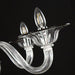 5 Lights Murano Artistic Glass Chandelier with Black Accents