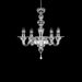 5 Lights Clear Murano Glass Chandelier with White Accents