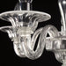 5 Lights Clear Murano Glass Chandelier with White Accents