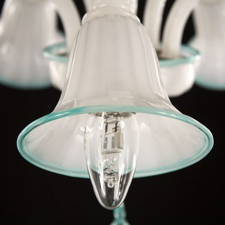 5 Light Marine Green Murano Glass Chandelier