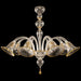 8 Light Clear and Amber Murano Glass Chandelier