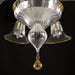 8 Light Clear and Amber Murano Glass Chandelier