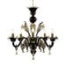 5 Lights Black and Gold Glass Chandelier