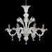 White Glass 6 Lights Handcrafted Chandelier