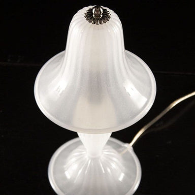 Elegant Rigadin Glass Bedside Lamp in White Silk