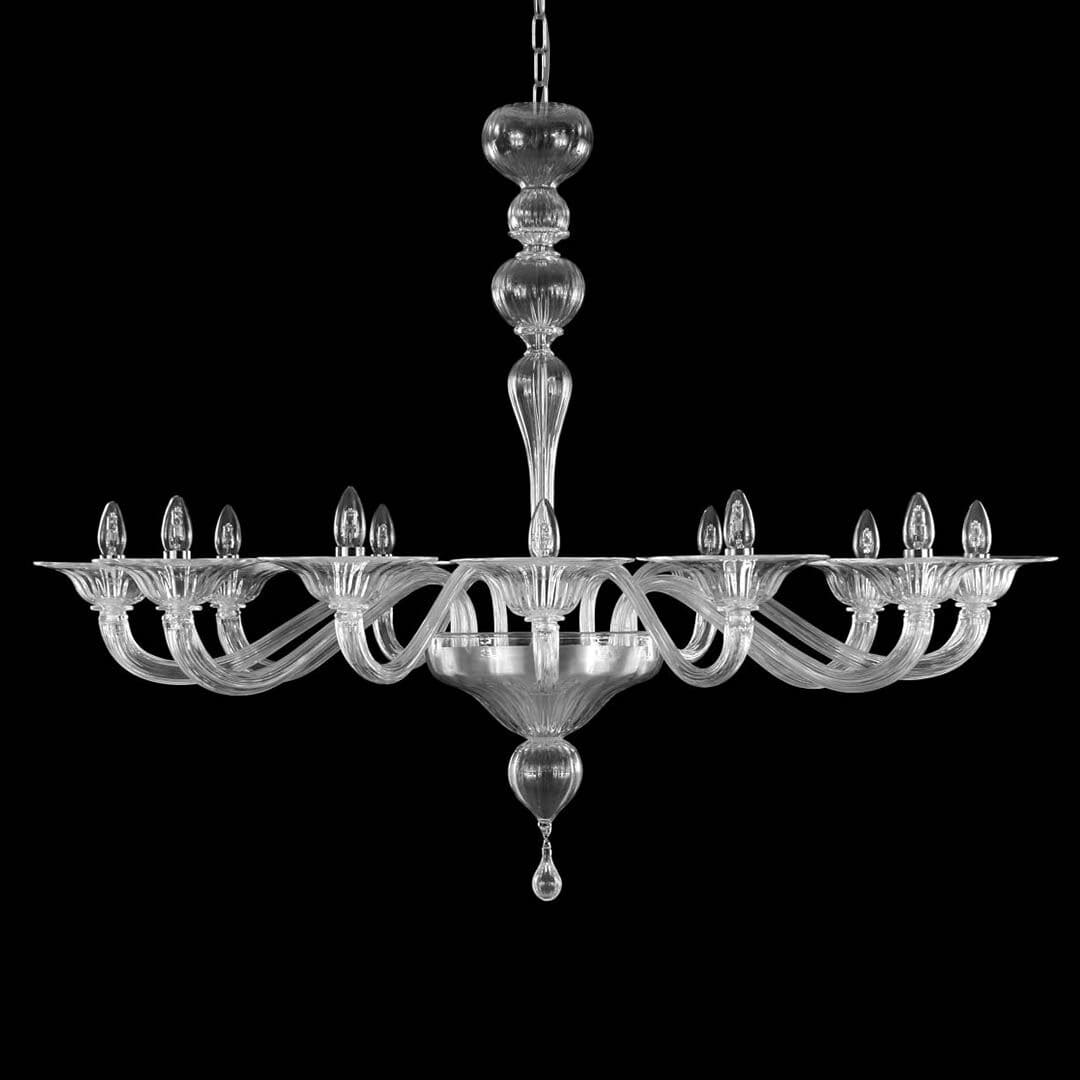 Barchetta 12 Lights Murano Glass Crystal Chandelier