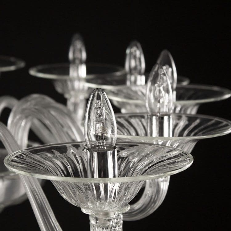 Barchetta 12 Lights Murano Glass Crystal Chandelier