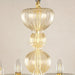 10+5 Light Staggered Gold Glass Chandelier