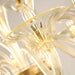 10+5 Light Staggered Gold Glass Chandelier