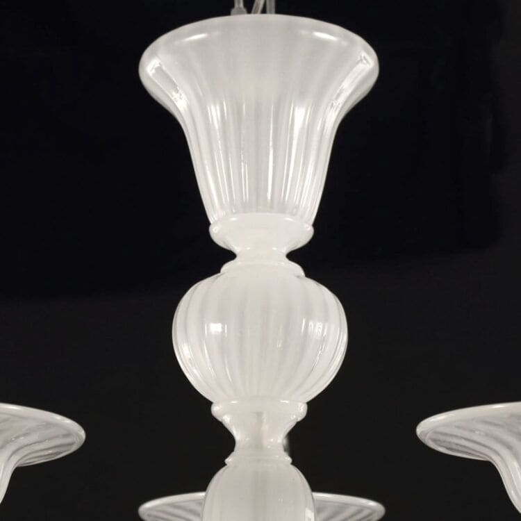 6+3 Light Staggered Chandelier in Silk Art Glass