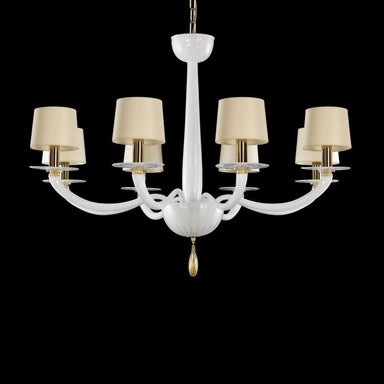 8 Light  Chandelier in Artistic Glass