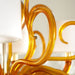 Contemporary Amber Murano Chandelier with 6 Lights