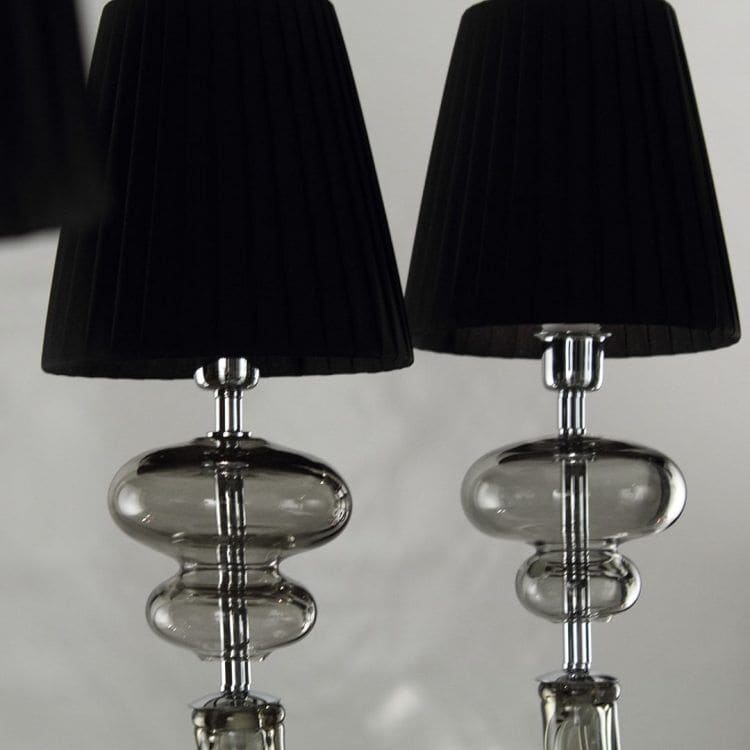 12 Lights Chandelier with Black Lampshades