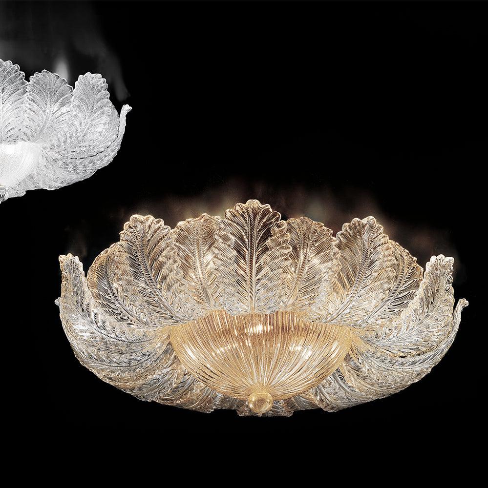 Hand-Blown Large Venetian Flush Ceiling Lamp Ø102cm