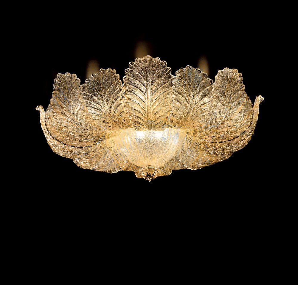 Hand-Blown Luxurious Contemporary Medium Venetian Ceiling Lamp With Murano Glass