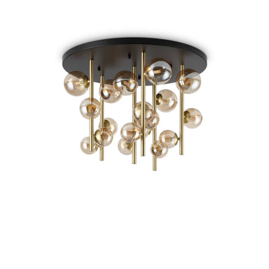 Mid Century Blown Glass Cluster Ceiling Light