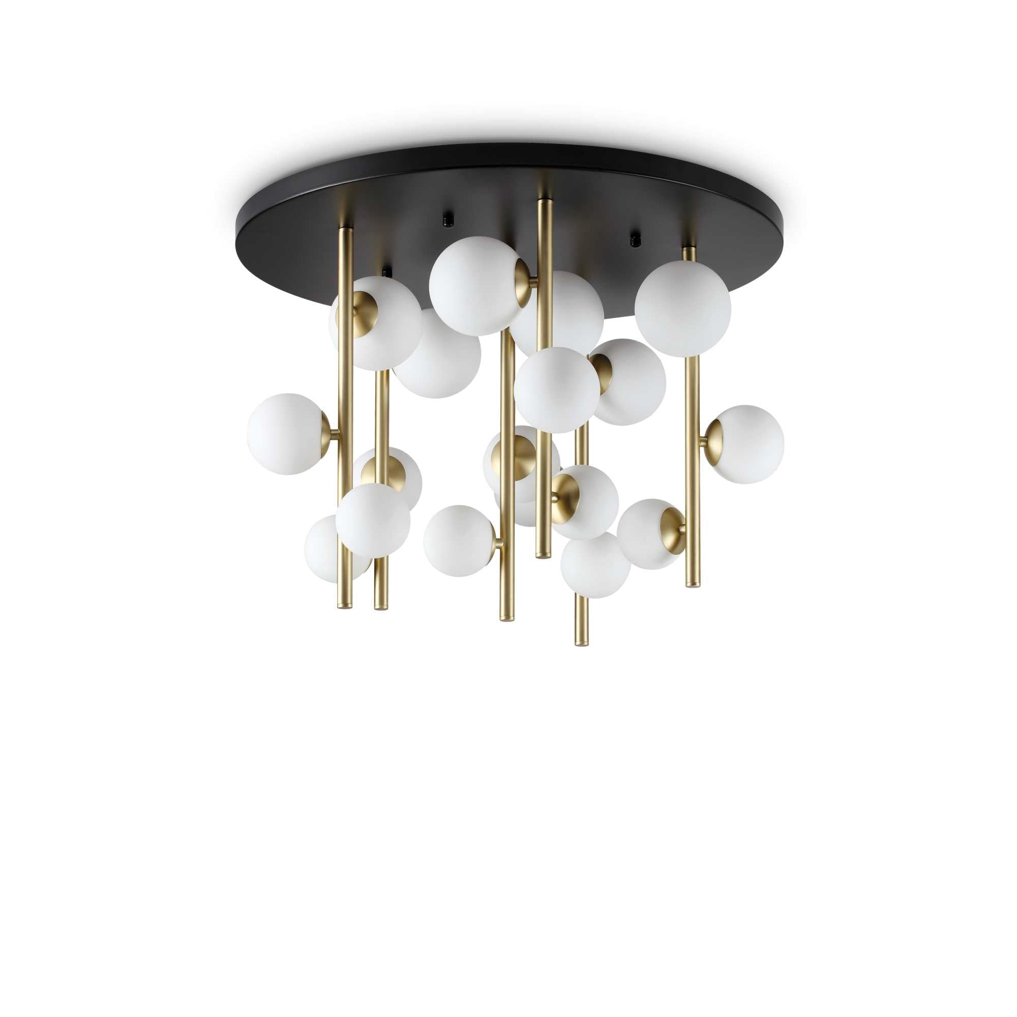 white and brass 18 light ceiling light