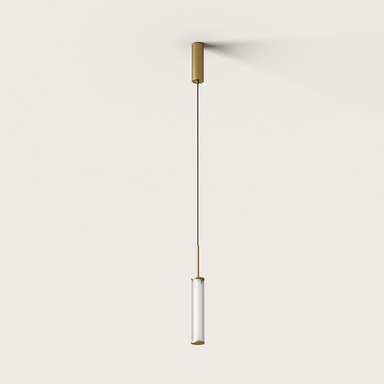 Contemporary Metal and Ribbed Glass Ceiling Pendant