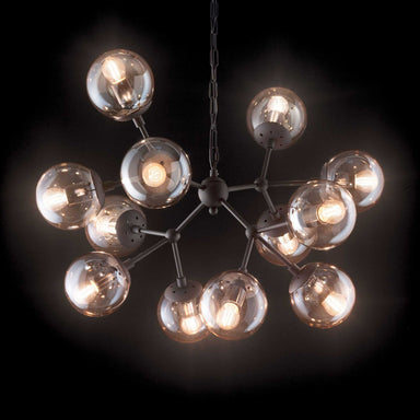 Modern 12 Light Blown Glass Chandelier