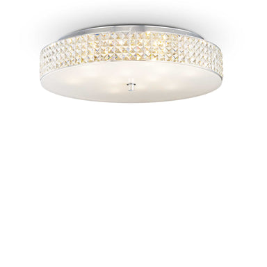 Modern Crystal Ceiling Light with Glass Diffuser