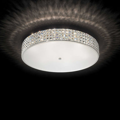 Modern Crystal Ceiling Light with Glass Diffuser