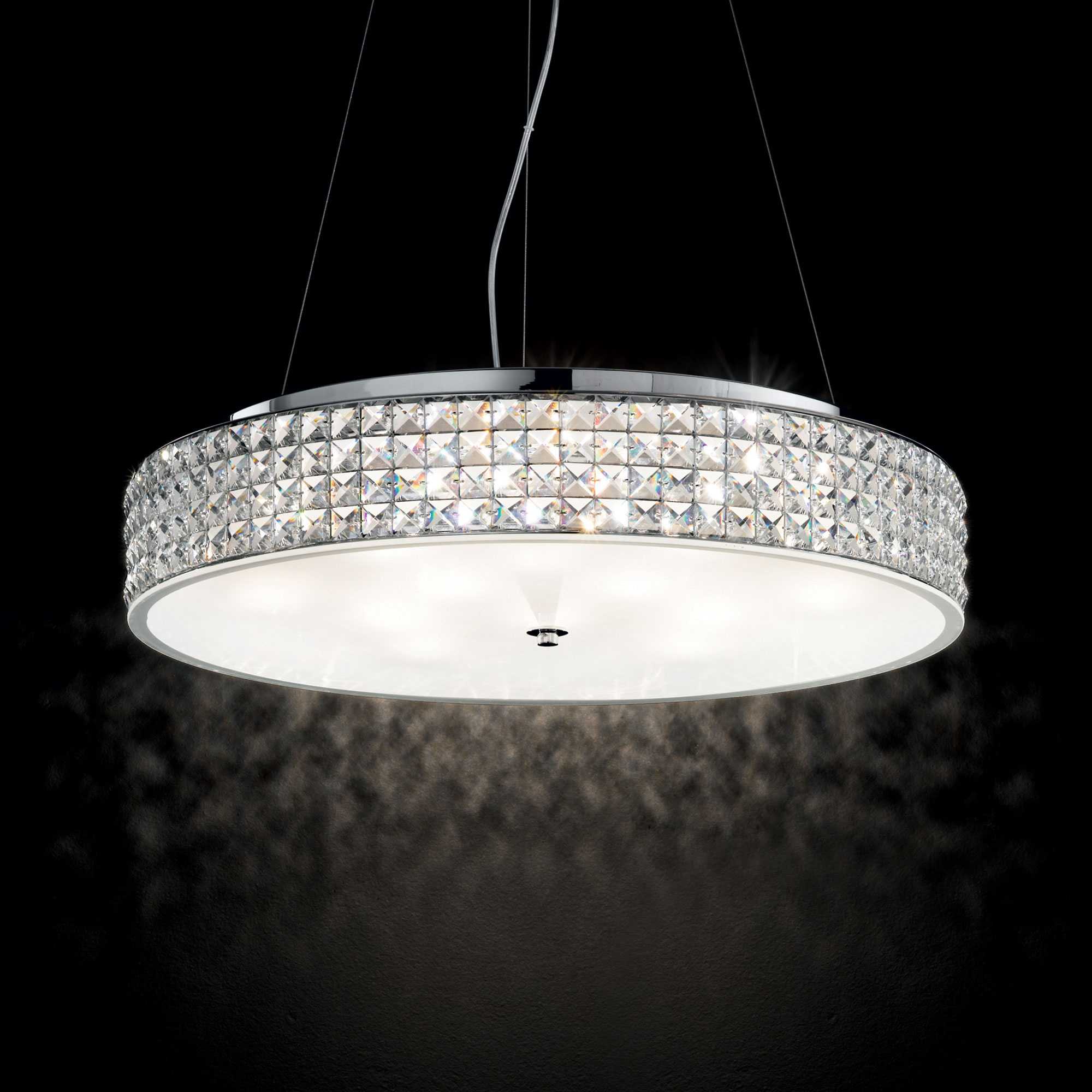 Modern 60cm Ideal Lux Roma Crystal Ceiling Pendant