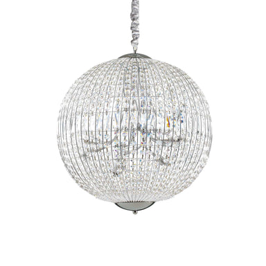 Modern Crystal and Chrome Ceiling Pendant