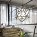 Modern 50cm Antique Brass Caged Pendant