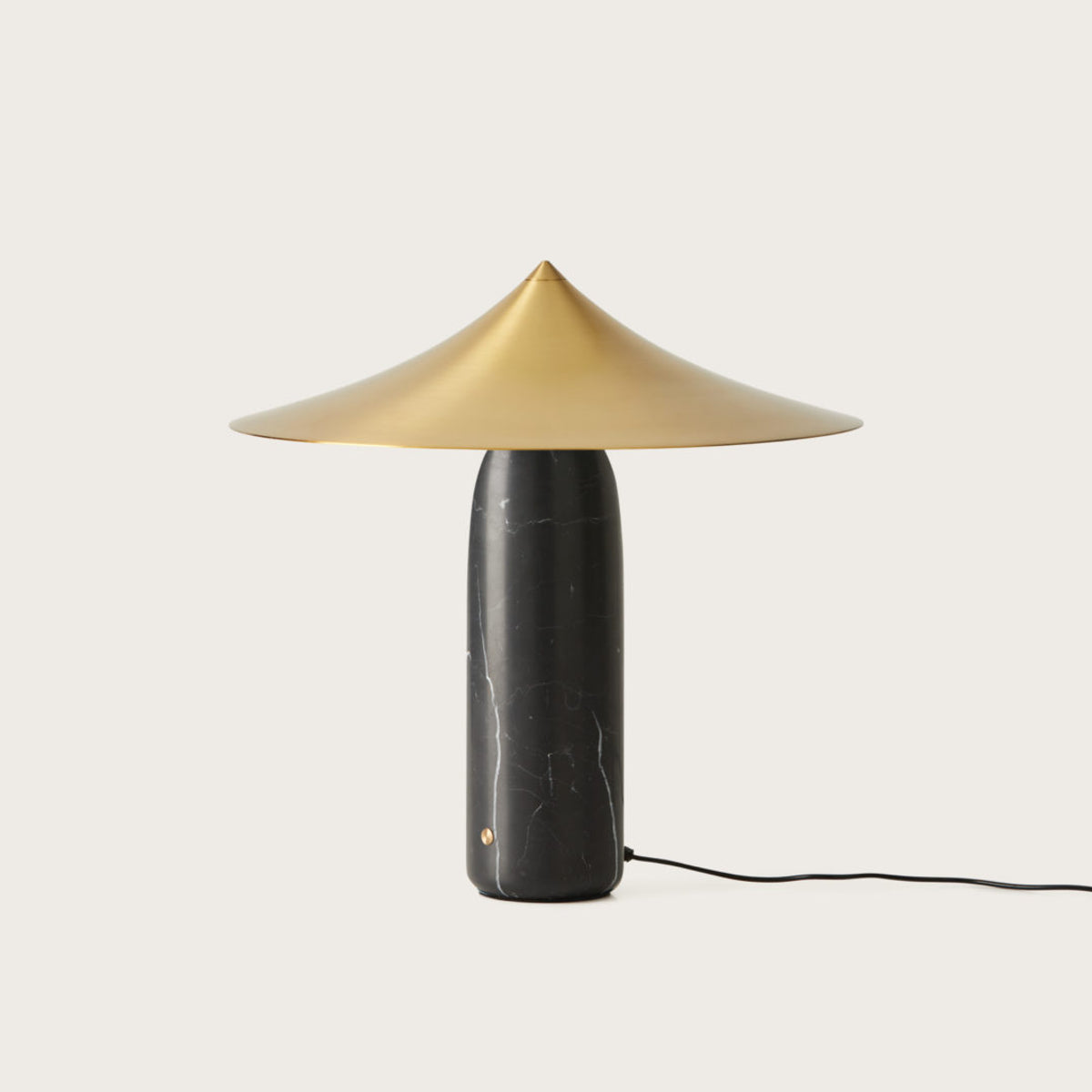 Modern black marble and brass steel table light