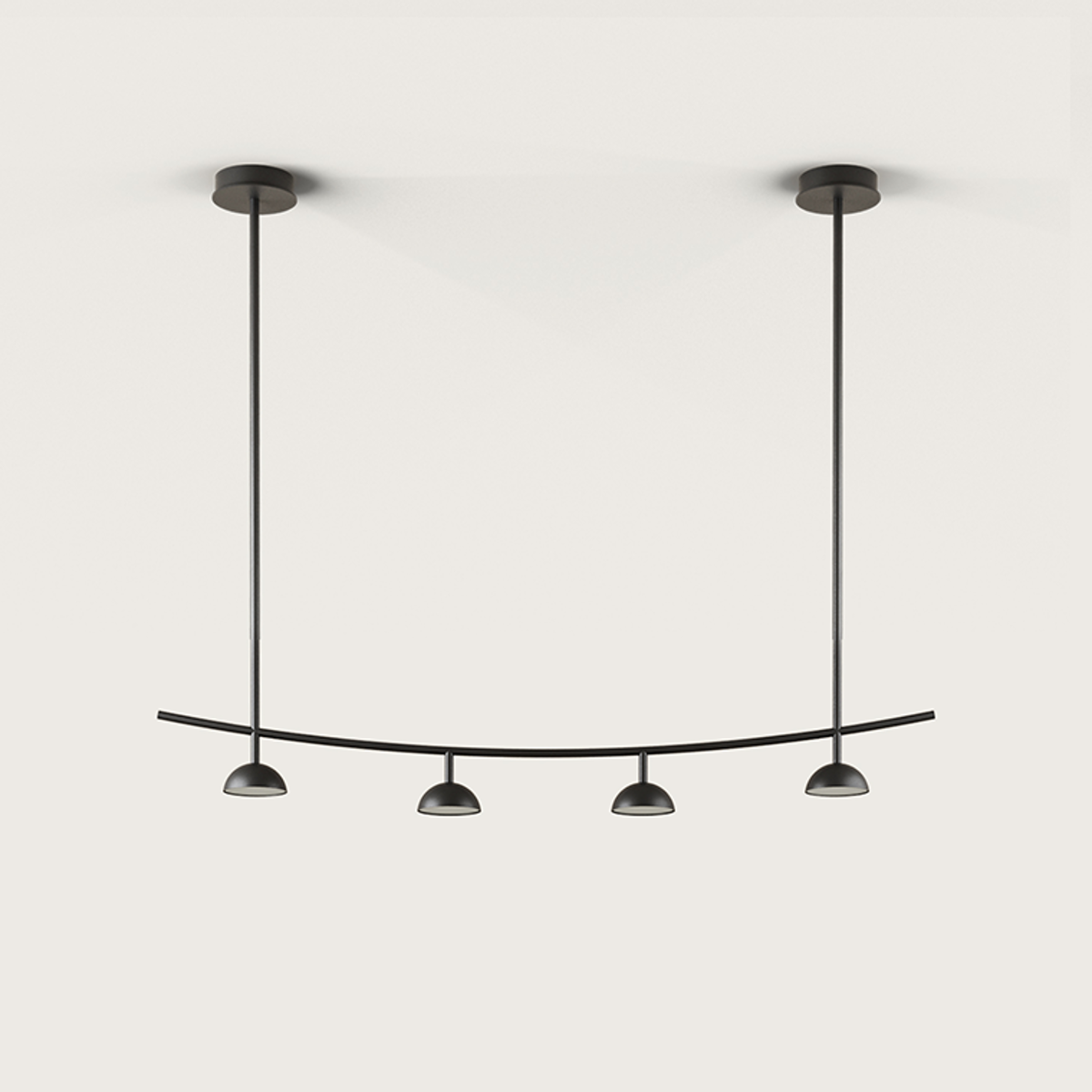 Modern black metal 4 light chandelier