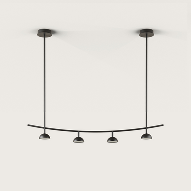 Minimalist Matt Black 4 Light Chandelier