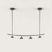 Modern black metal 4 light chandelier