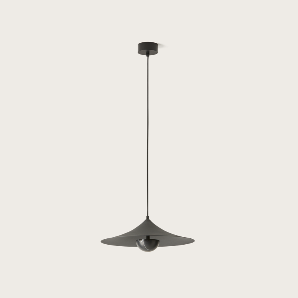 Modern black metal pendant with marble feature