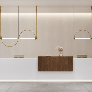 Modern Gold Metal Arch Ceiling Pendant