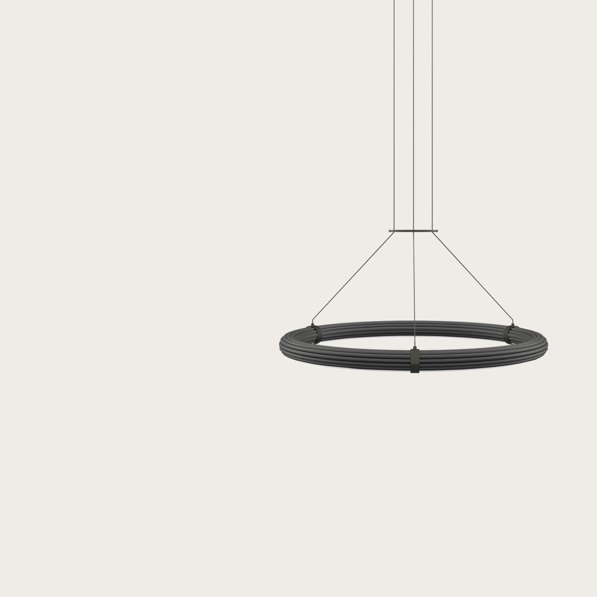 Modern large black Aromas metal ring ceiling pendant