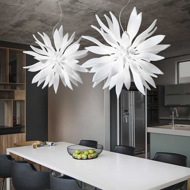 Modern White Blown Glass Ceiling Pendant