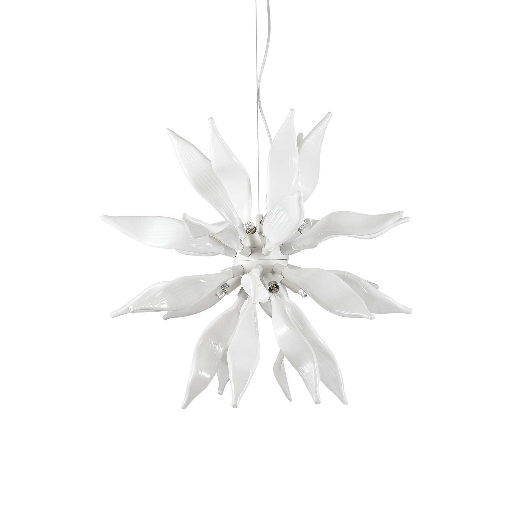 Modern white 8 light blown glass Ideal Lux pendant