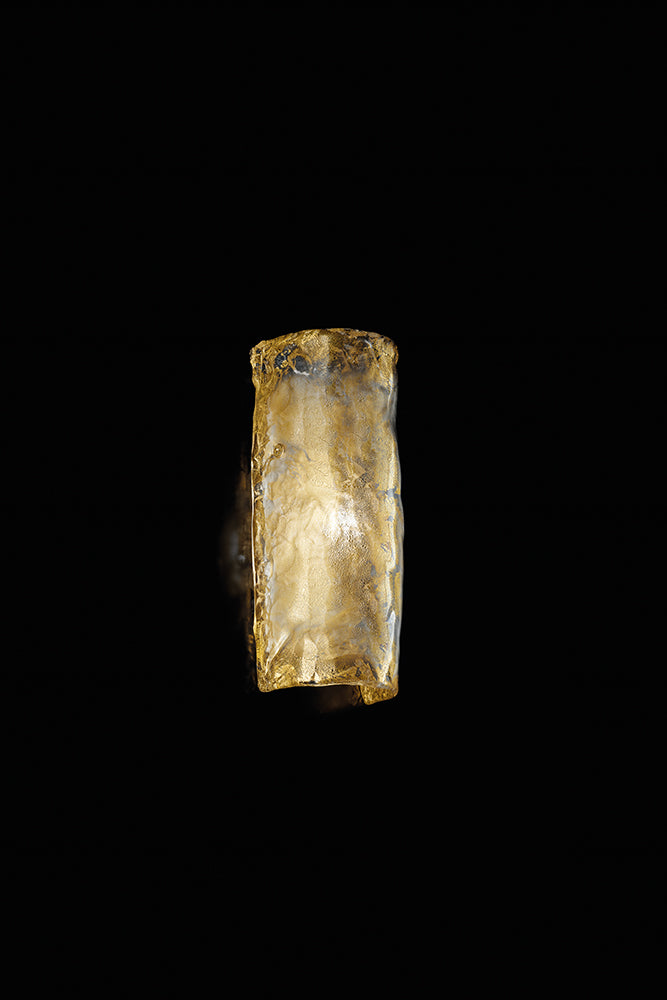 Handmade Minimalist Flush-fitting Ceiling or Wall Lamp with two lights and Murano Glass